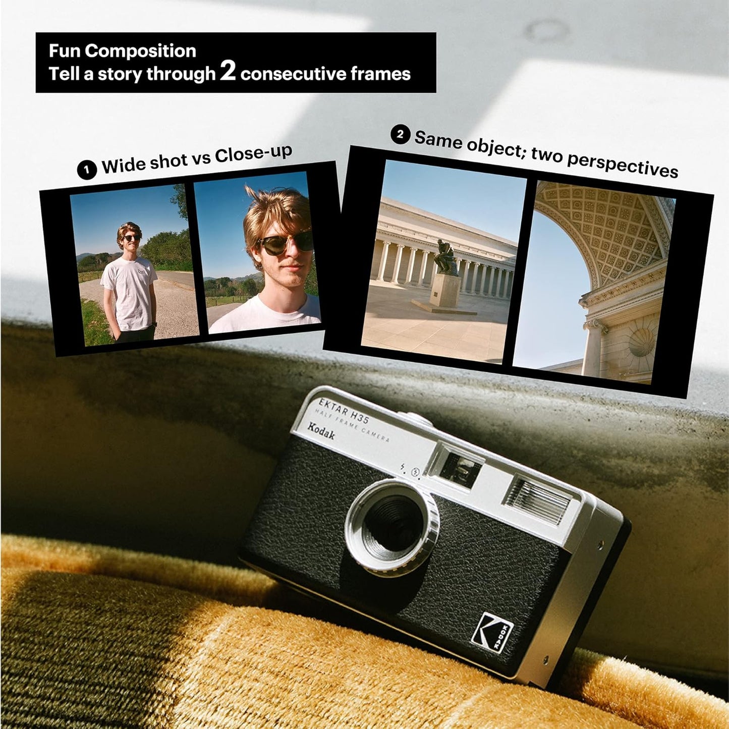 Kodak Ektar H35 Yarım Formatlı Tekrar Kullanılabilir Film Kamerası, 35 mm(Film ve AAA Pil Dahil Değildir)