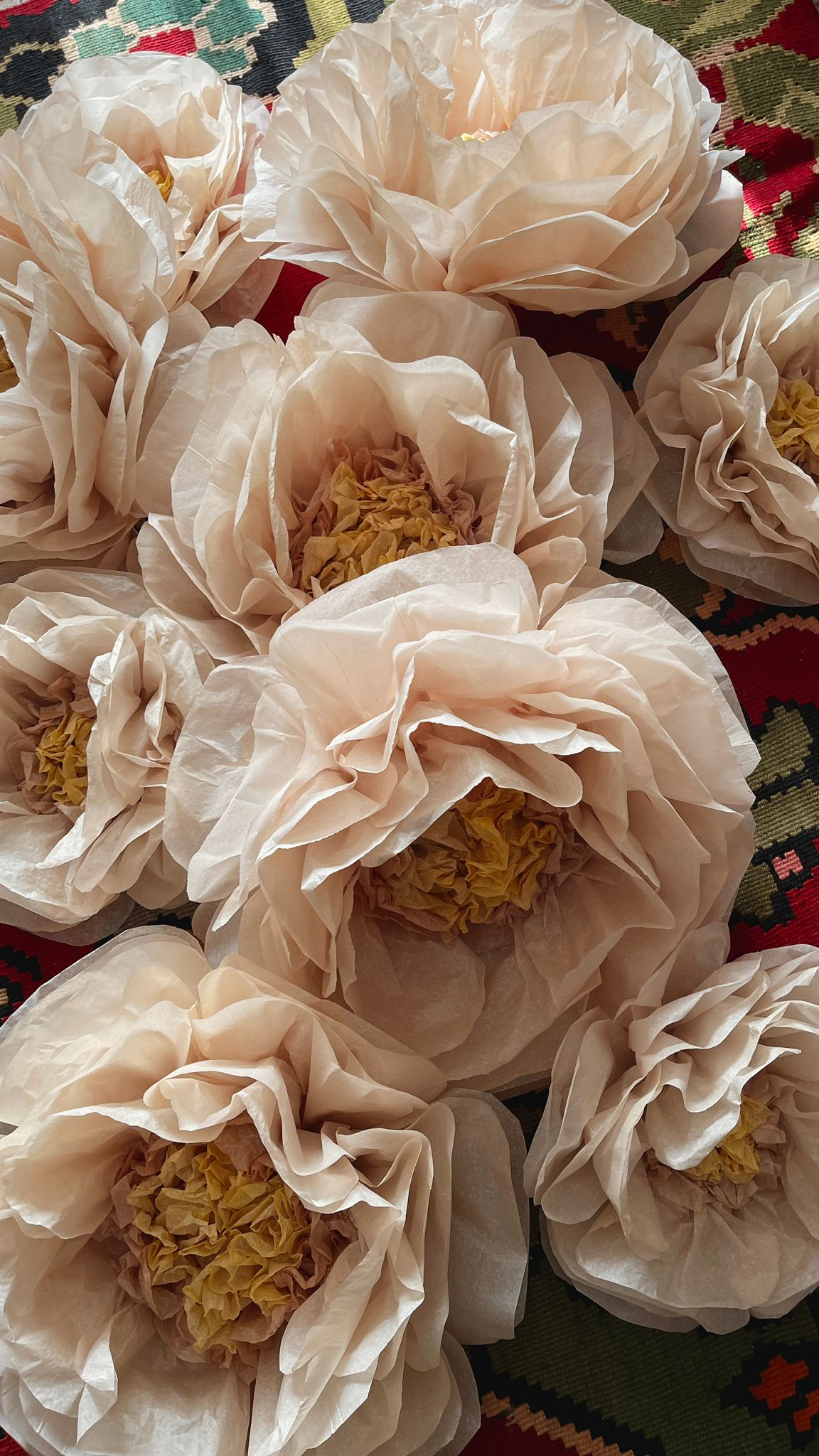 Beige Hand-Dyed Giant Tissue Paper Flower Backdrop Decoration - sonafey
