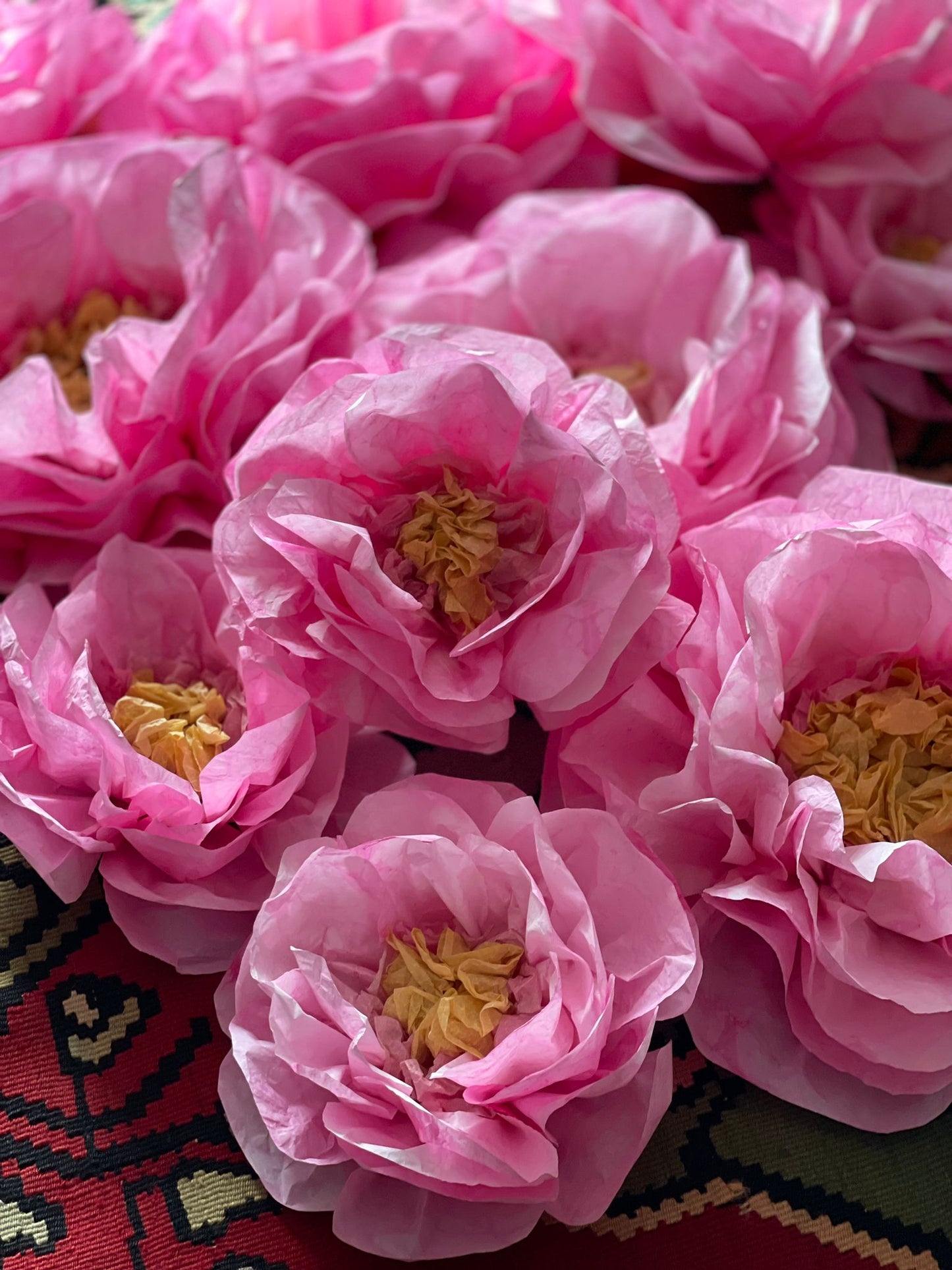 Pink Hand-Dyed Giant Tissue Paper Flower Backdrop Decoration - sonafey
