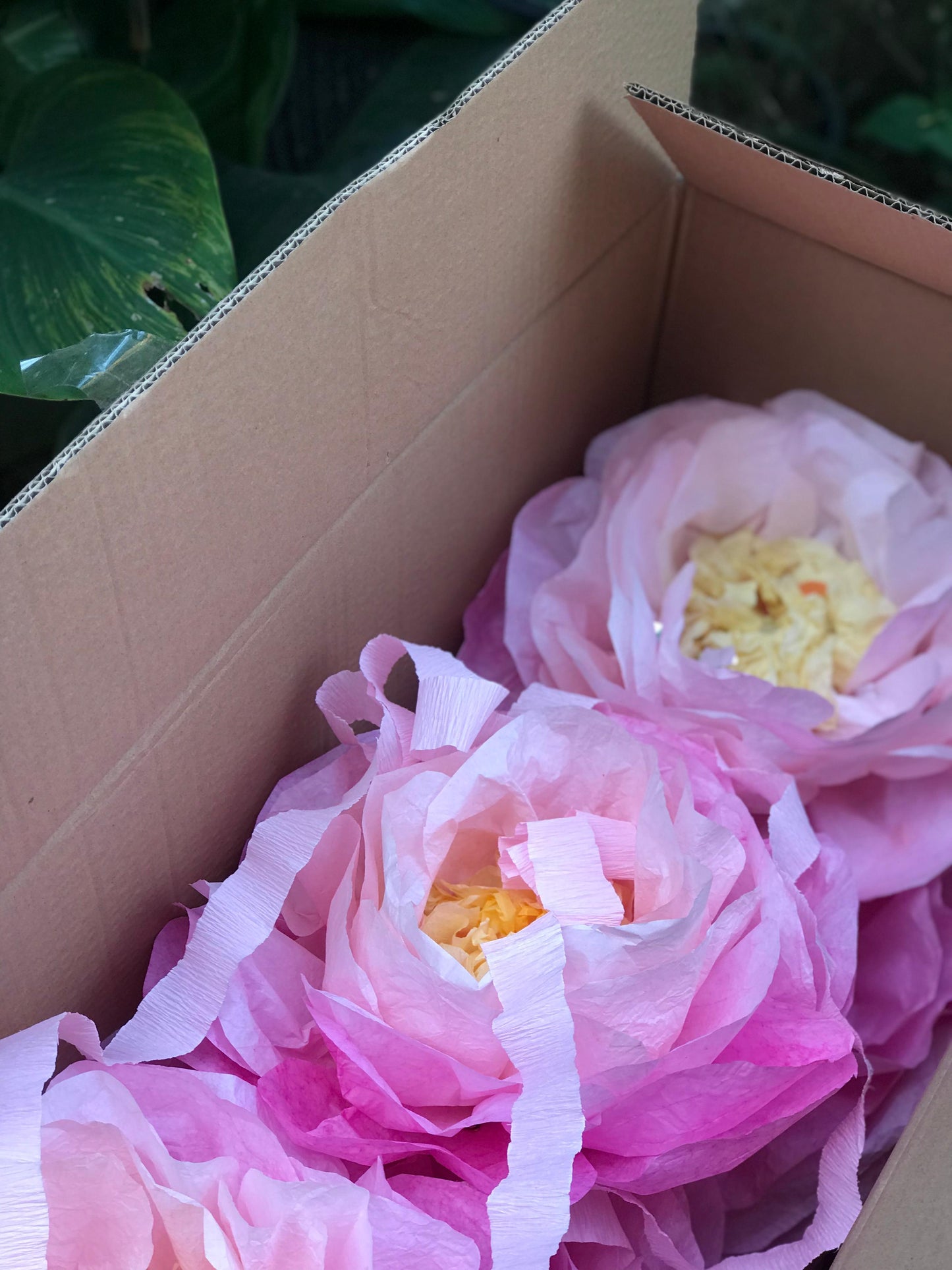Pink Hand-Dyed Giant Tissue Paper Flower Backdrop Decoration - sonafey