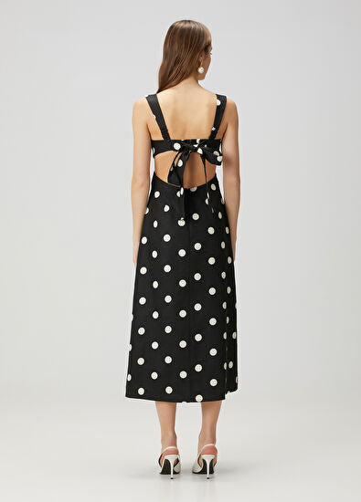 Zimmermann Crush Black Polka Dot Midi Linen Dress