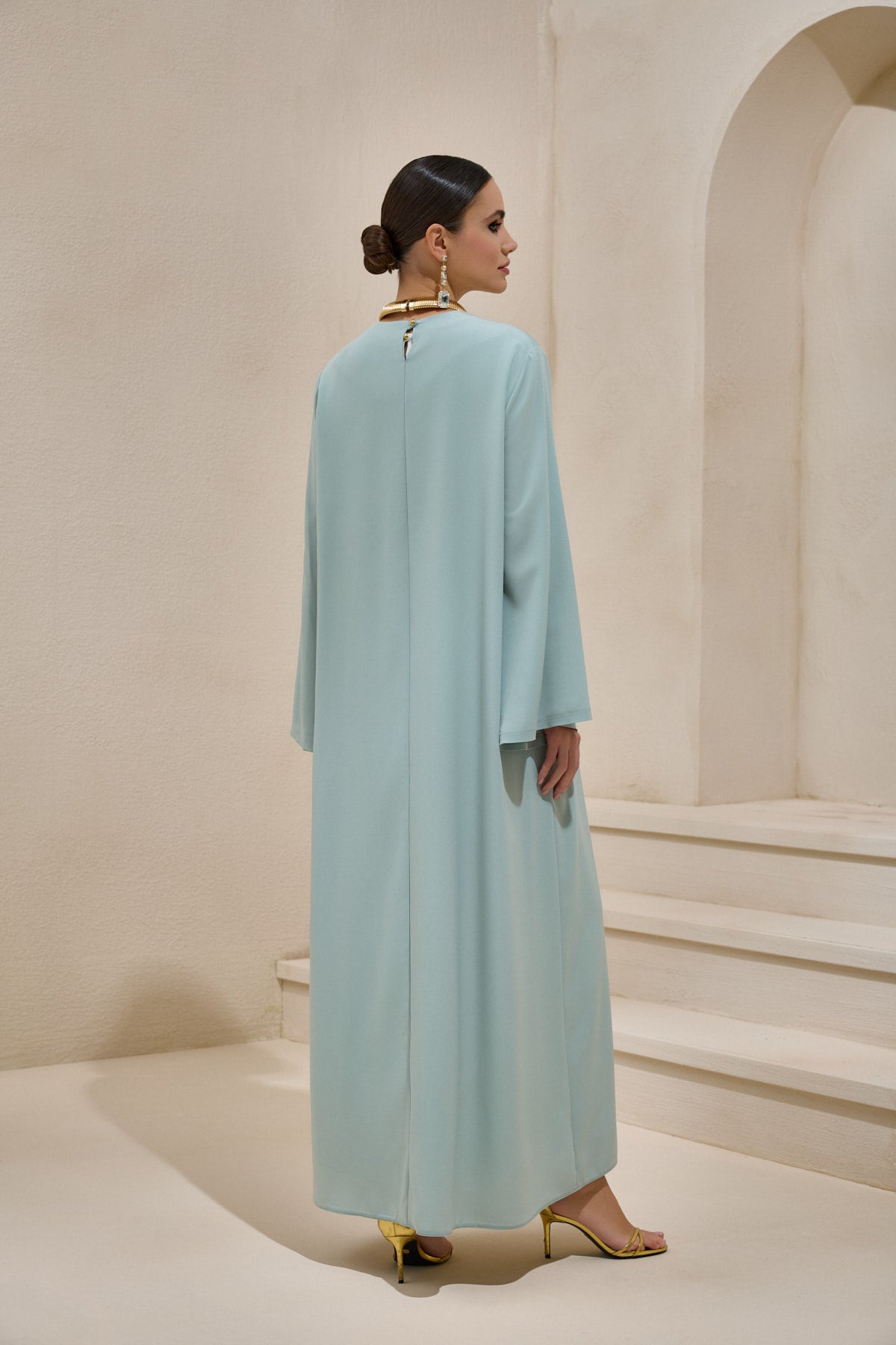 Two Piece Asymmetric Mint Green Dress - sonafey