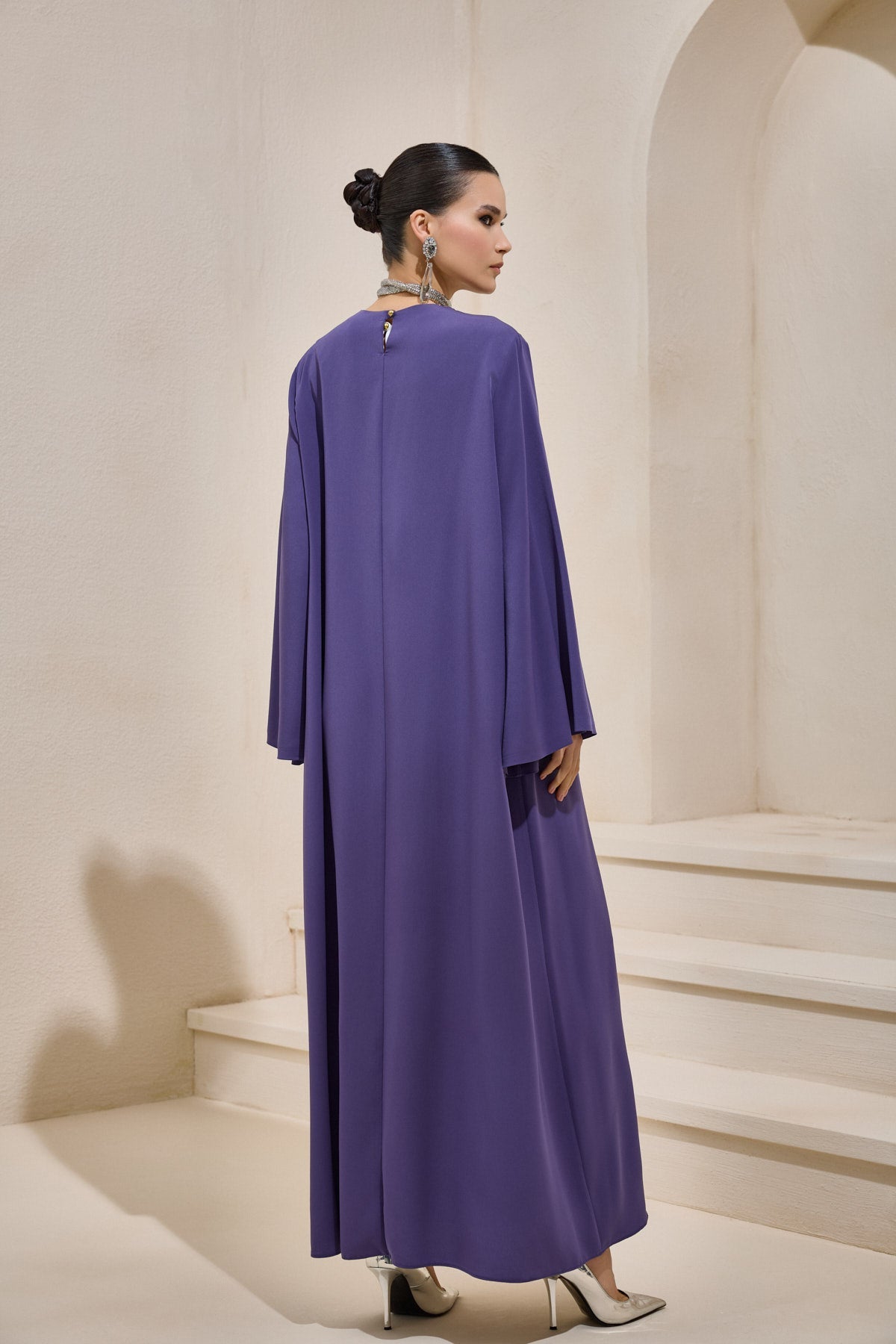 Two Piece Asymmetric Purple Dress - sonafey