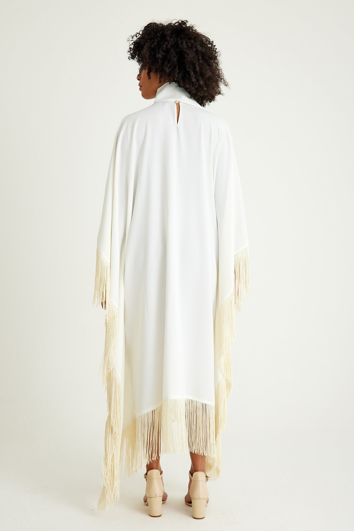 Off White fringed kaftan dress - sonafey
