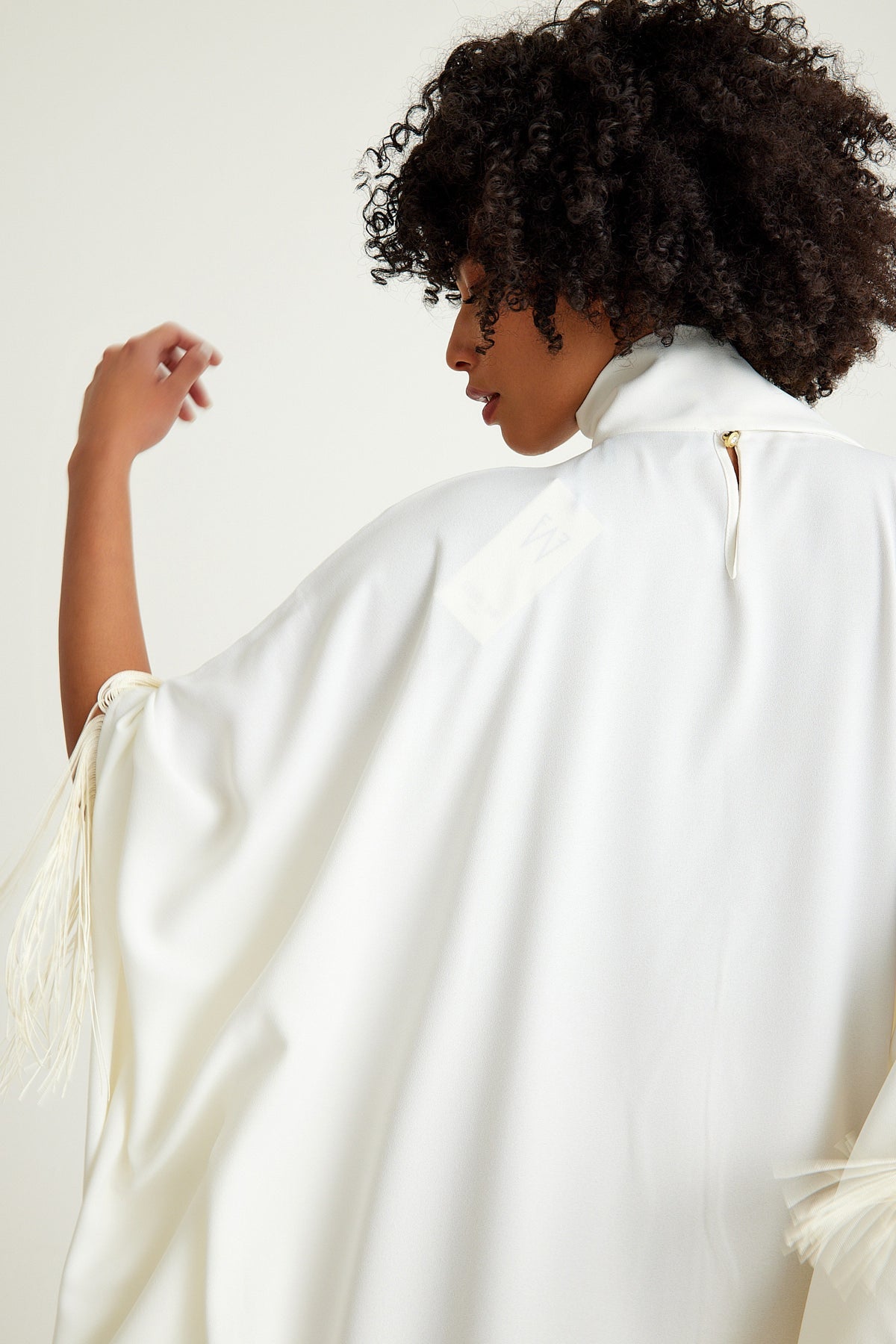 Off White fringed kaftan dress - sonafey
