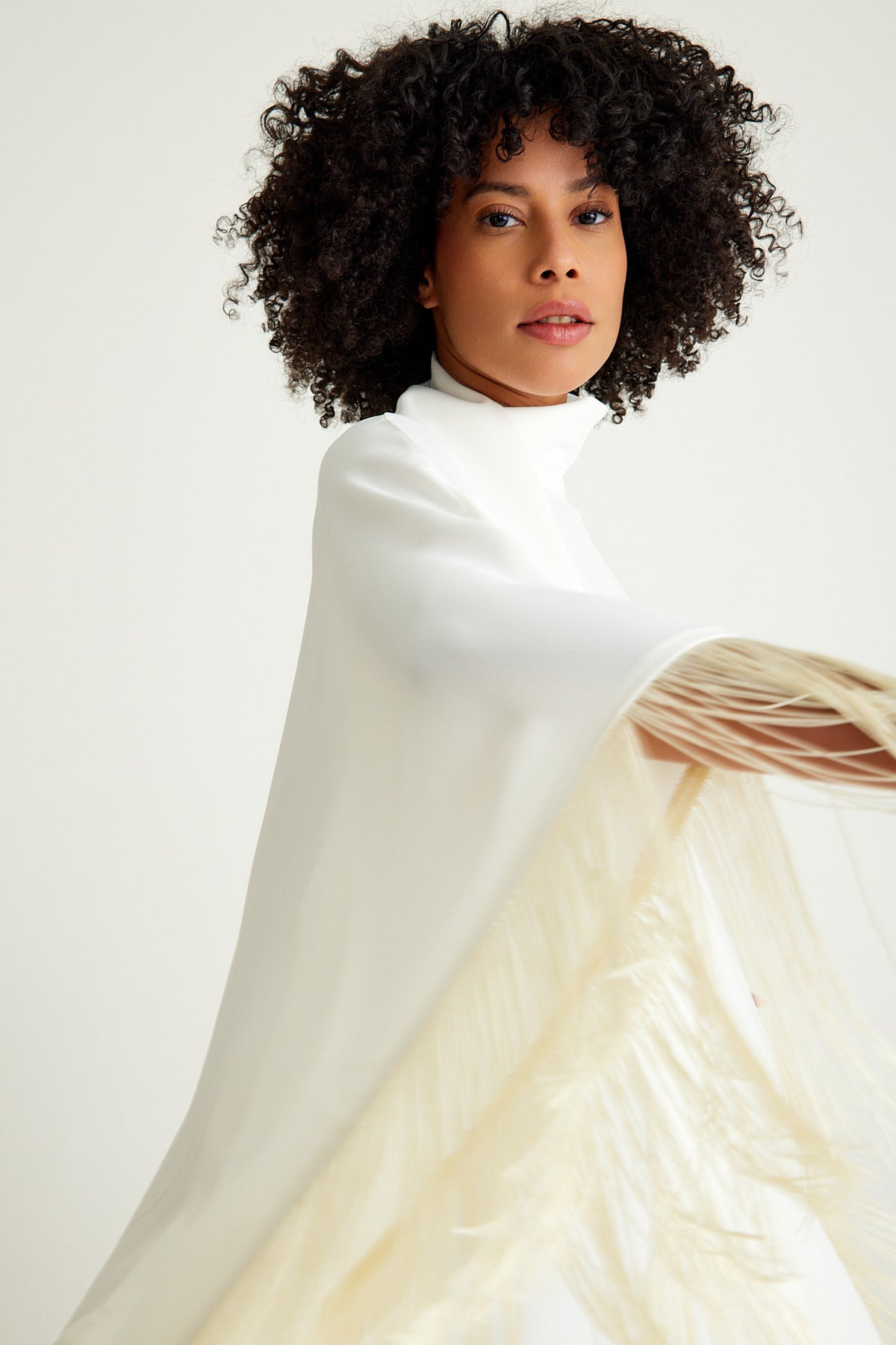 Off White fringed kaftan dress - sonafey