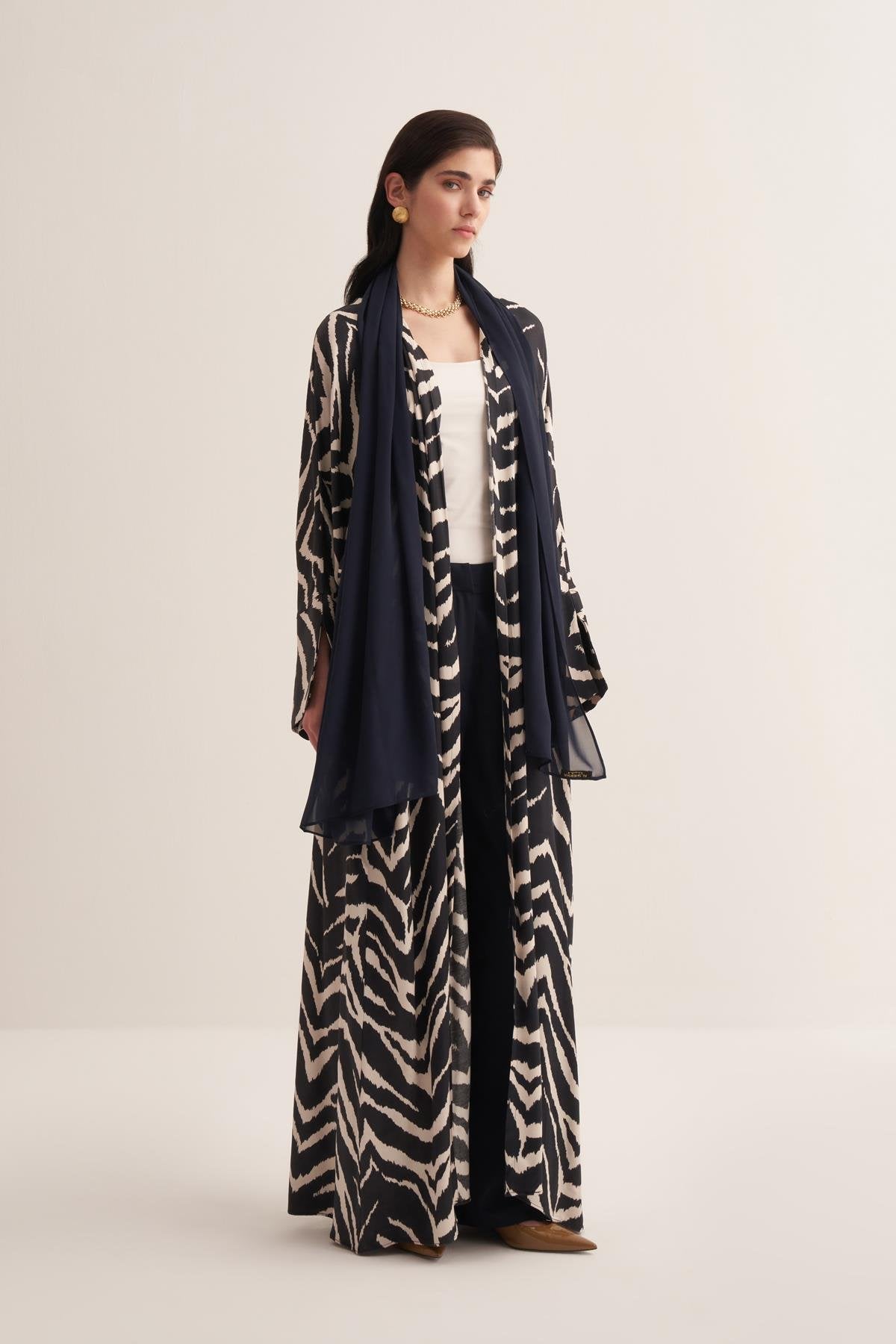 Zebra Patterned Viscose Abaya - sonafey